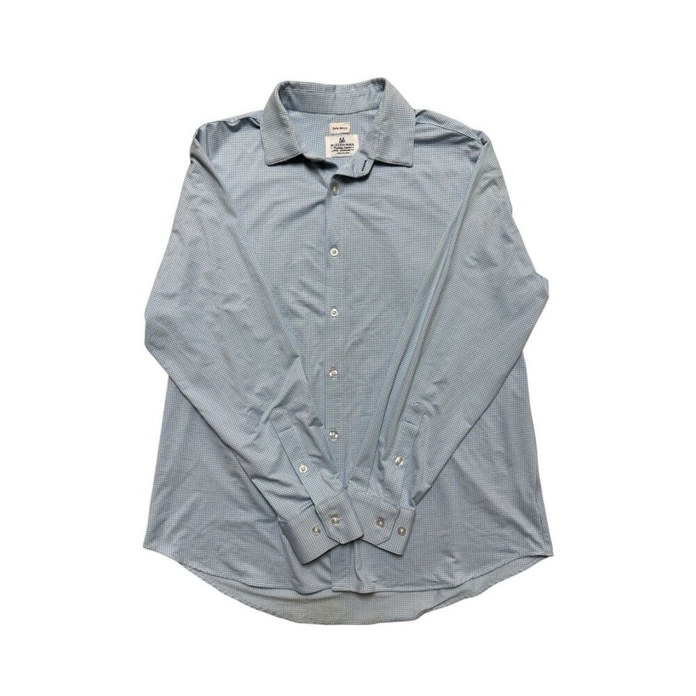 Mizzen+Main Behr Bruce Shirt Large Blue Check Stretch Performance